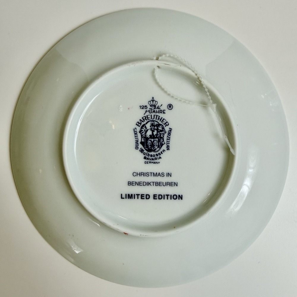 Bareuther Waldsassen 2006 Christmas Plate Benediktbeuren Bavaria Germany Blue - Picture 2 of 8